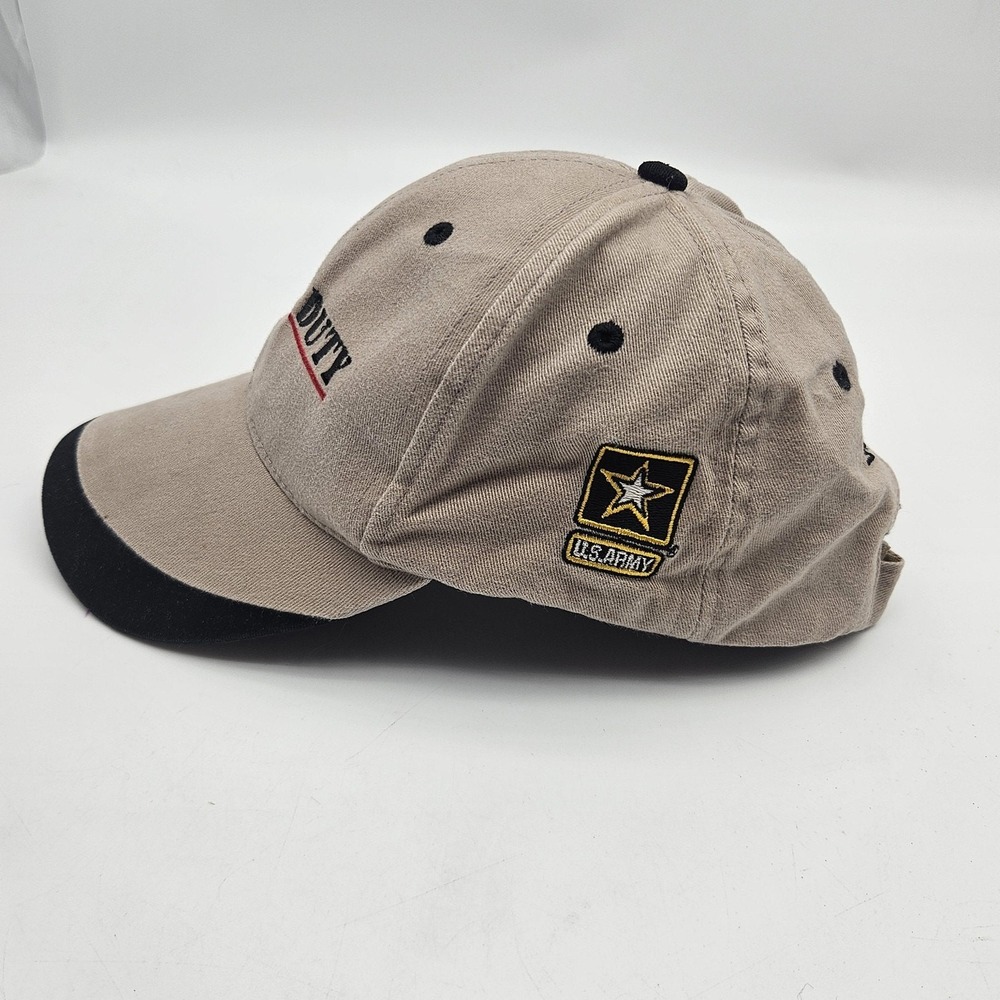 Call To Duty Hat Cap Strap Back Tan Black U.S. Army Embroidered Military Mens - Picture 3 of 8